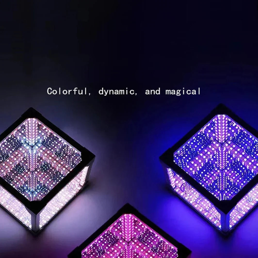 3D RGB Infinity Cube Atmosphere Light
