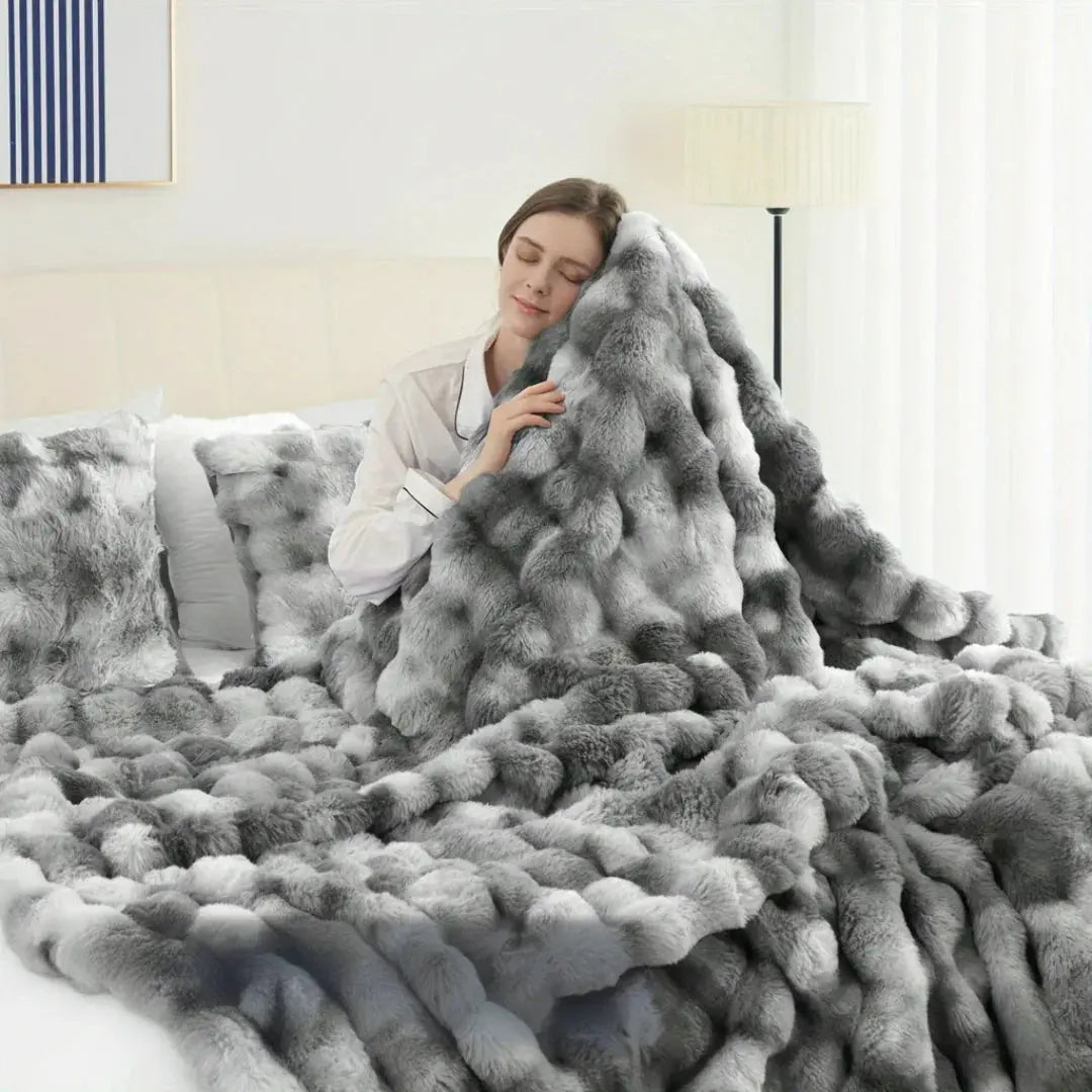 Tie Dye Faux Fur Blanket