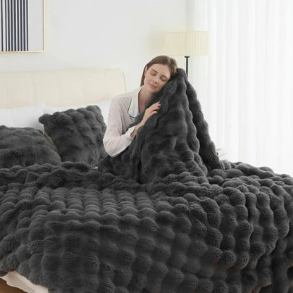 Tie Dye Faux Fur Blanket