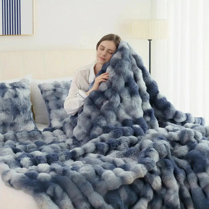 Tie Dye Faux Fur Blanket