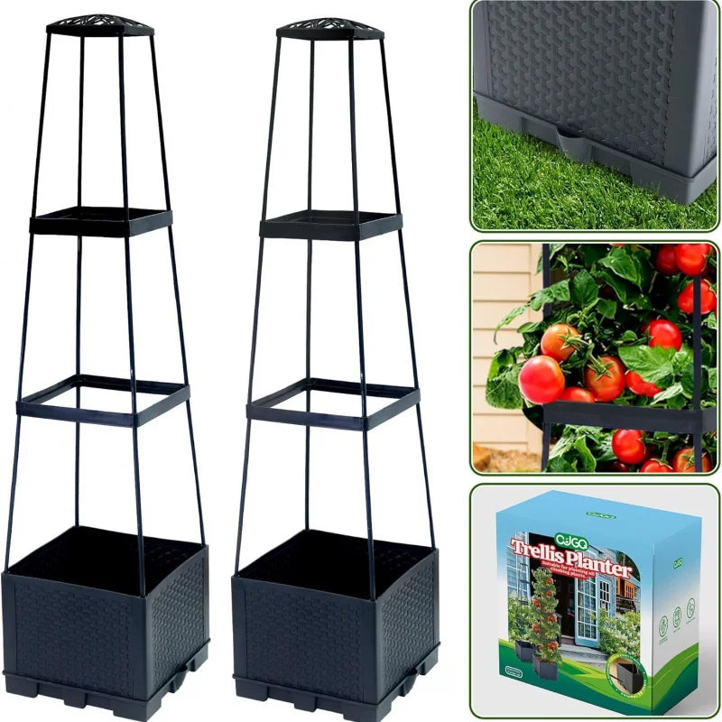 Self-Watering Raised Garden Bed – Trellis & Wheels