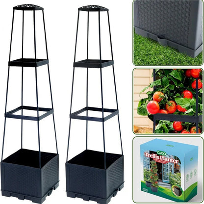 Self-Watering Raised Garden Bed – Trellis & Wheels