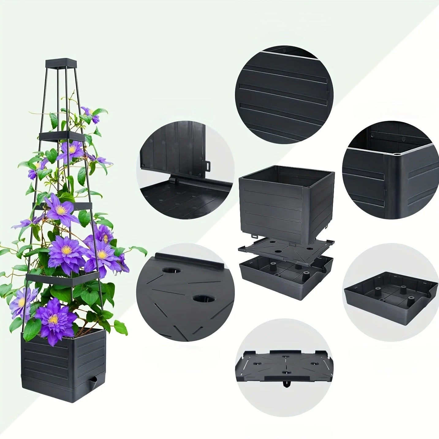 Self-Watering Raised Garden Bed – Trellis & Wheels