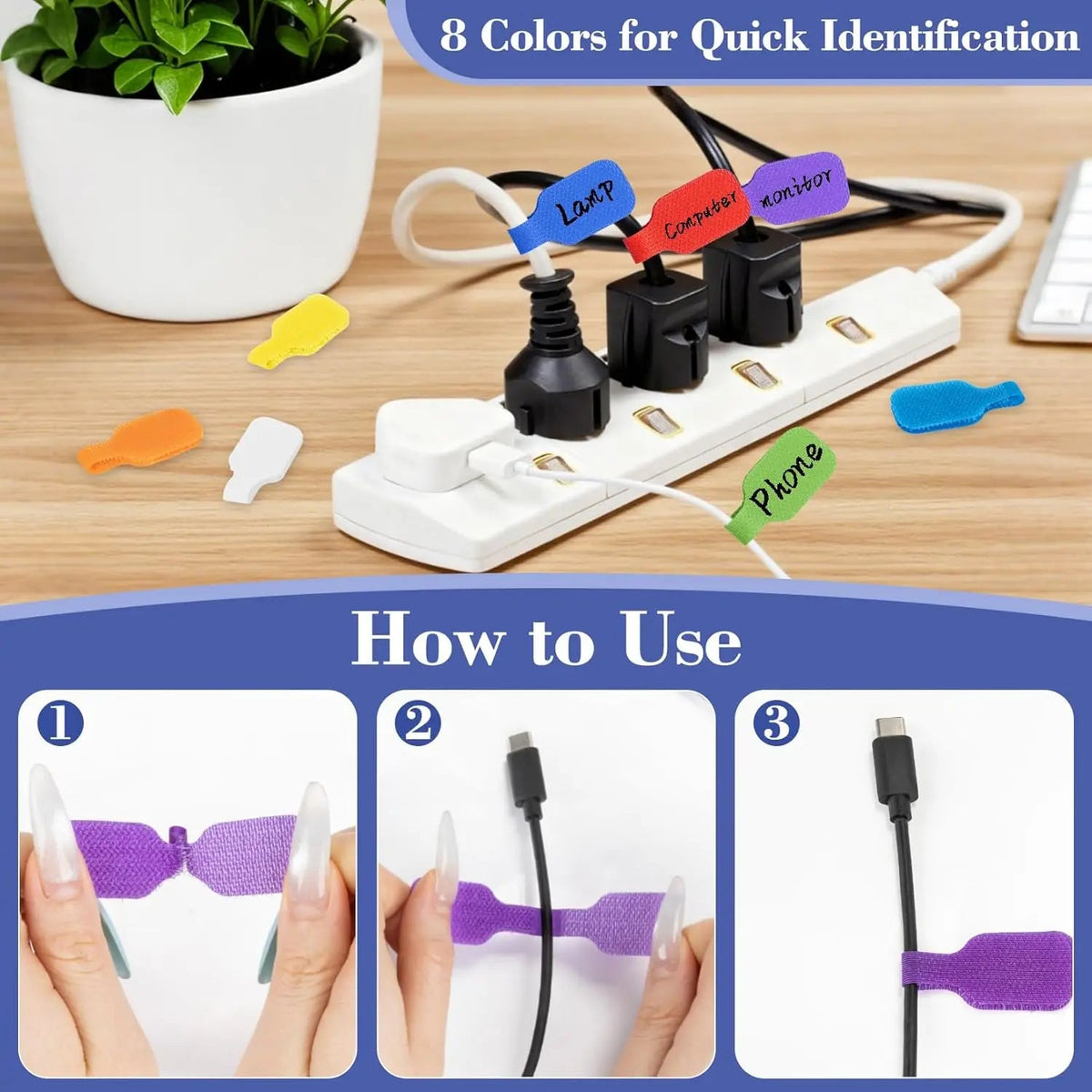 Reusable Cable Tags – 3 Pieces
