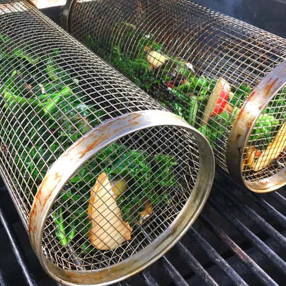 Rotating BBQ Grill Basket – 304 Stainless Steel Vegetable Roaster – image 6