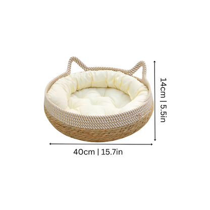 Handmade Cat Bed - Cozy Round Nest for Cats