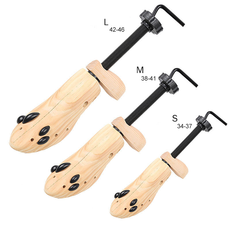 Adjustable wooden shoe tree for men and women