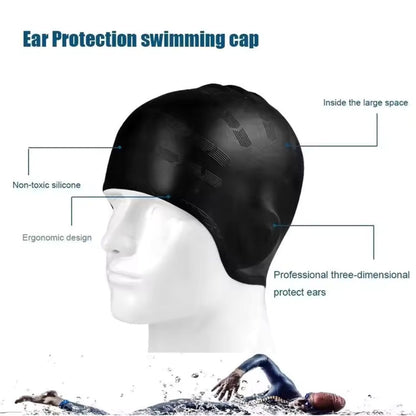 Silicone Swim Cap with Ear Protection – Waterproof Fit