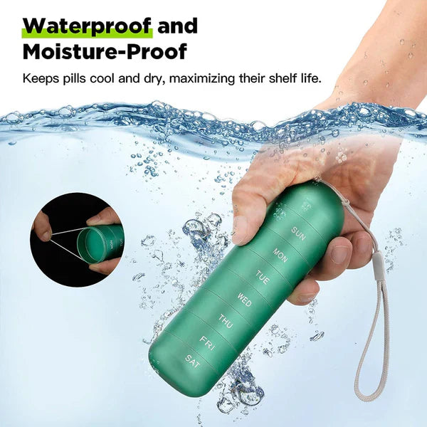 7-Day Aluminum Pill Organizer – Portable Travel Pill Box