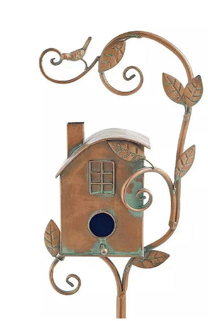 Metal Birdhouse Garden Decor – Aviary Sculpture Ornament