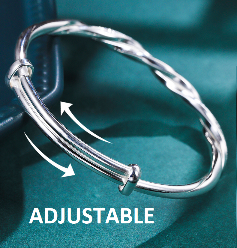 Elegant Woven Silver Bracelet Minimalist Jewelry