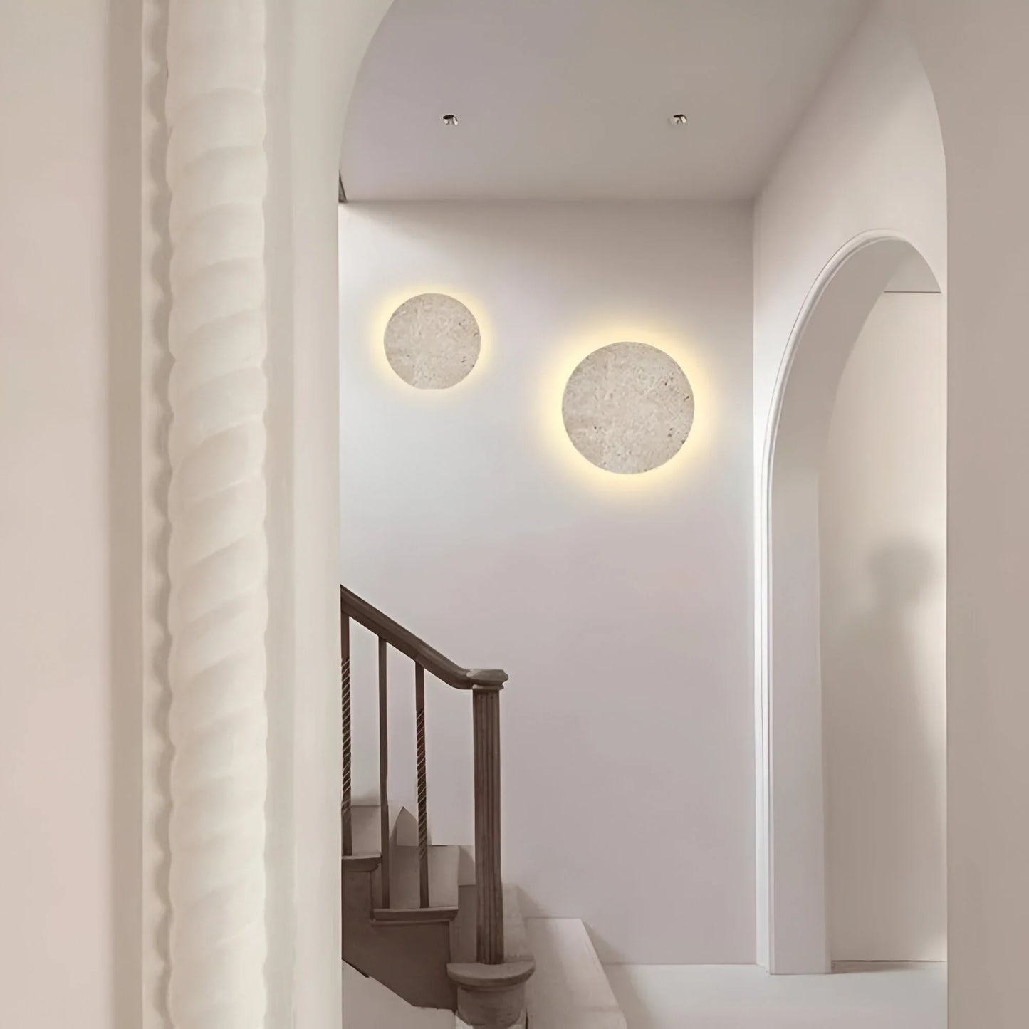 Round Stone LED Wall Light Indoor Outdoor Lamp