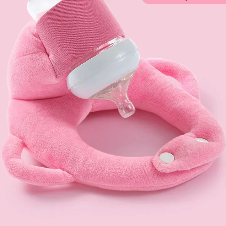 Baby Bottle Support Pillow with Elastic Bottle Strap