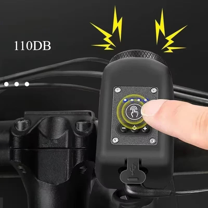 Electric Bike Horn with Front LED Light