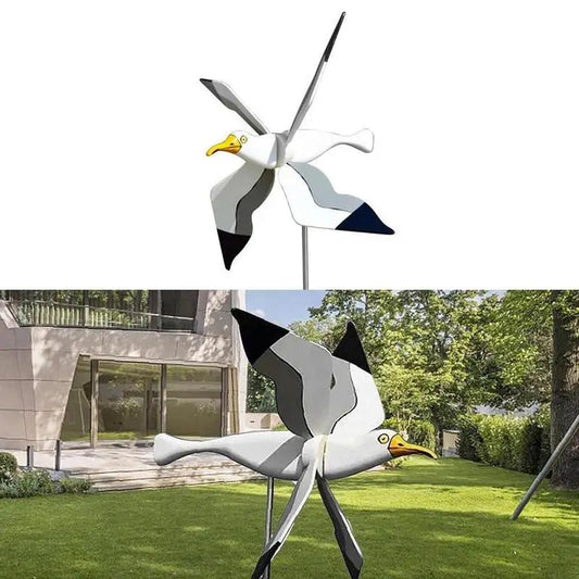 Seagull Wind Spinner – Flying Bird Garden Windmill Decor