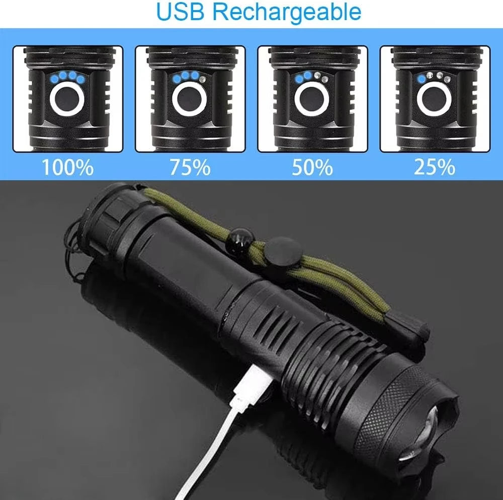 High Lumen Rechargeable LED Flashlight