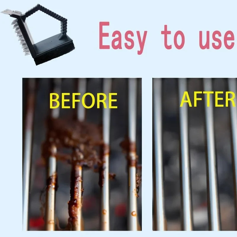 3-in-1 Right Angle BBQ Grill Cleaning Brush