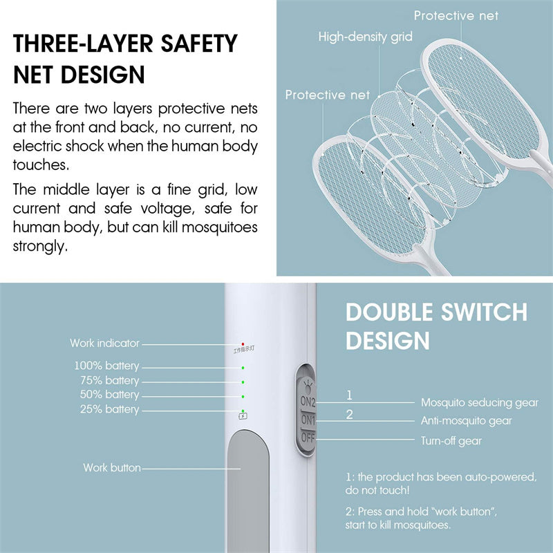 Electric Fly Swatter – Rechargeable Bug Zapper