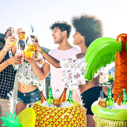 Inflatable pineapple and palm tree drink cooler set – image 2
