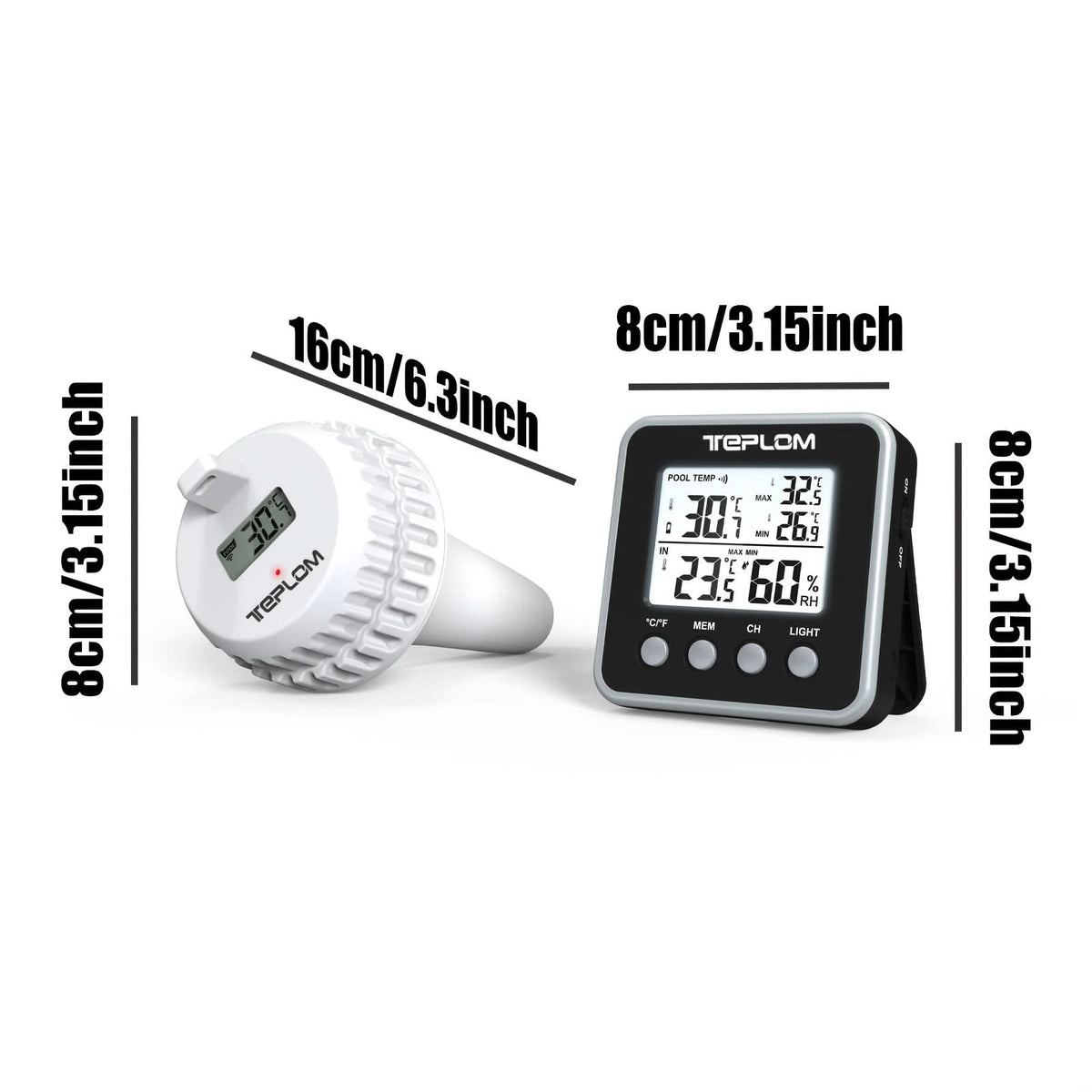 Wireless pool thermometer with digital floating display – image 3