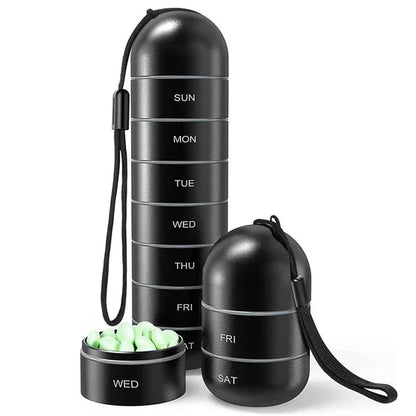 7-Day Aluminum Pill Organizer – Portable Travel Pill Box