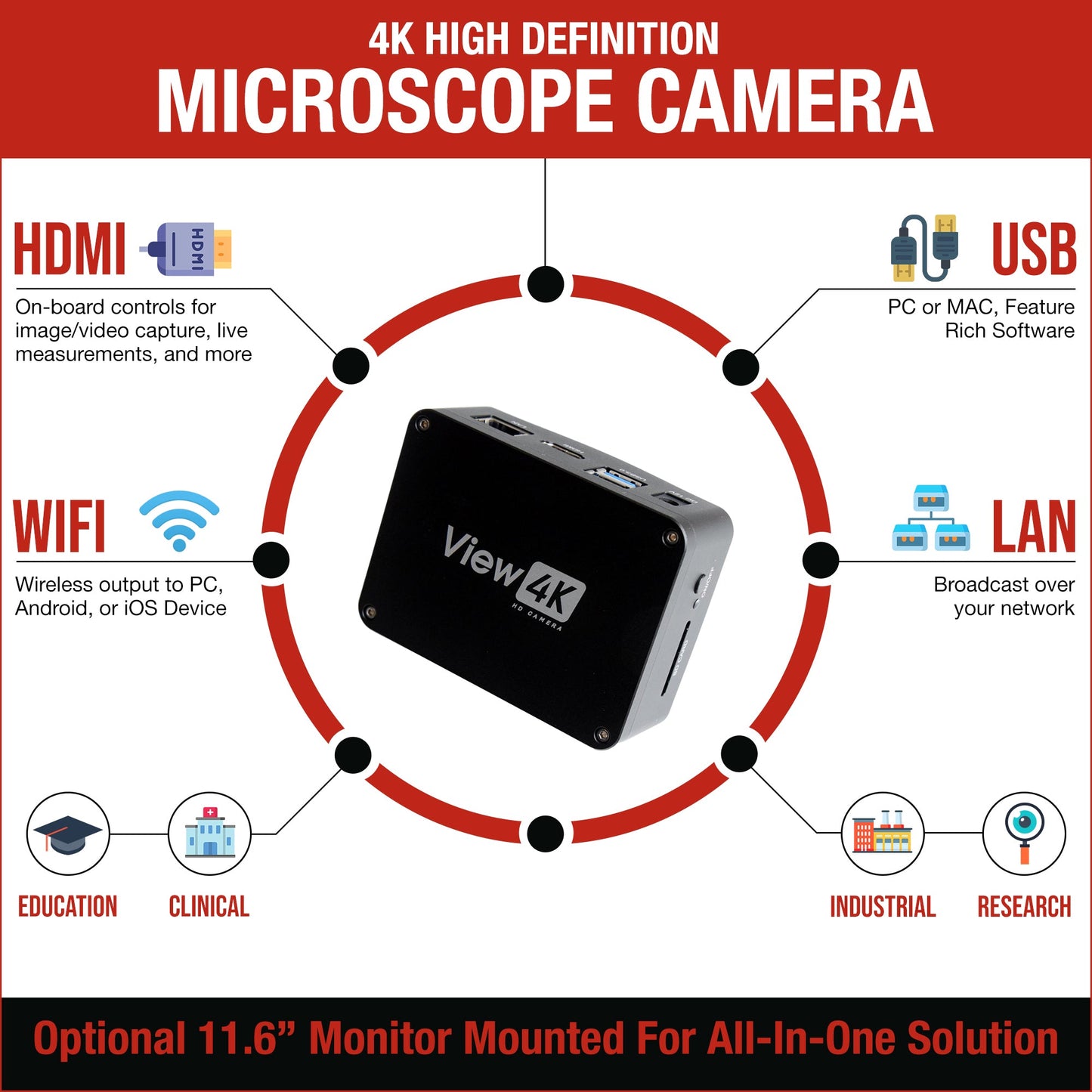 4K HDMI Wi-Fi USB Microscope Camera image 4