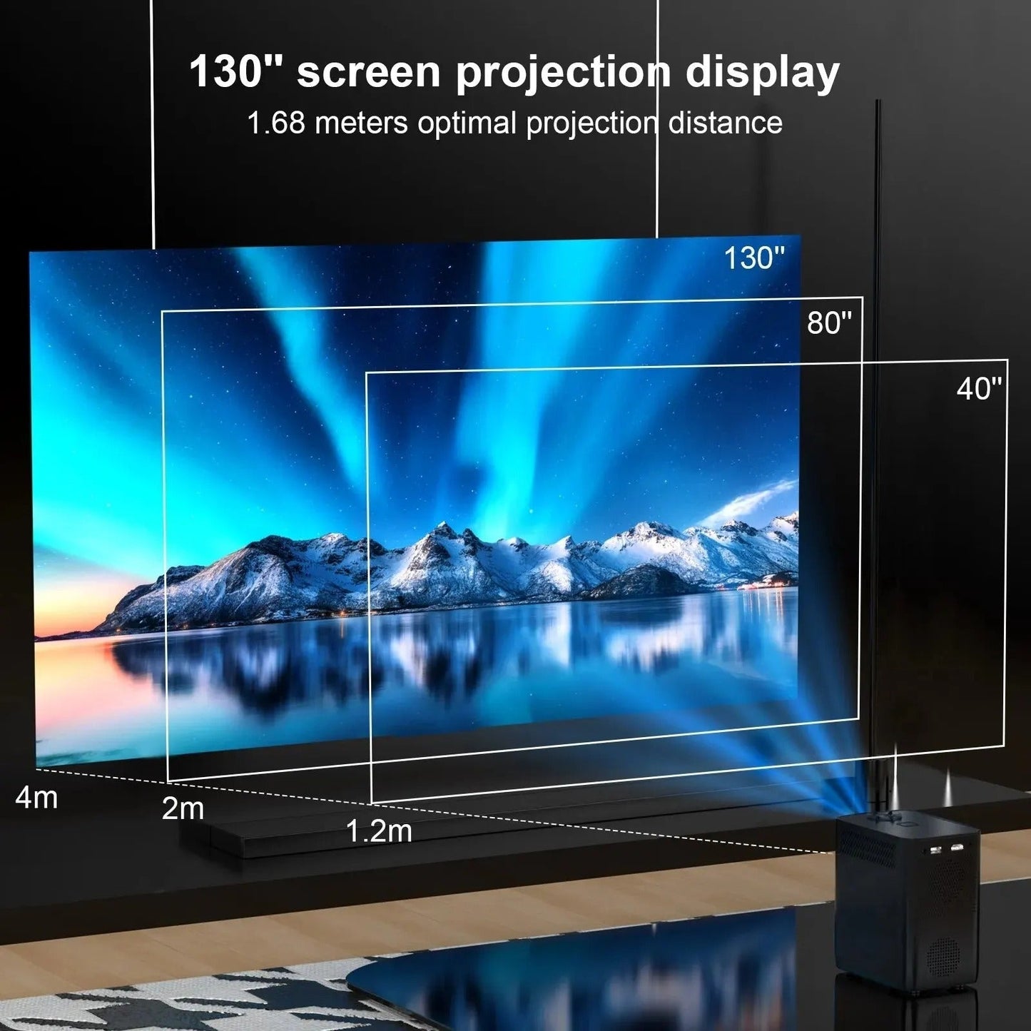 Smart Android Projector with WiFi & Bluetooth – 4K Supported