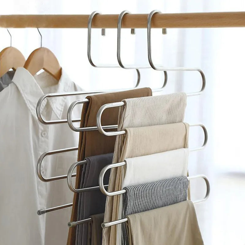 5-Layer Stainless Steel S-Shaped Clothes Hanger