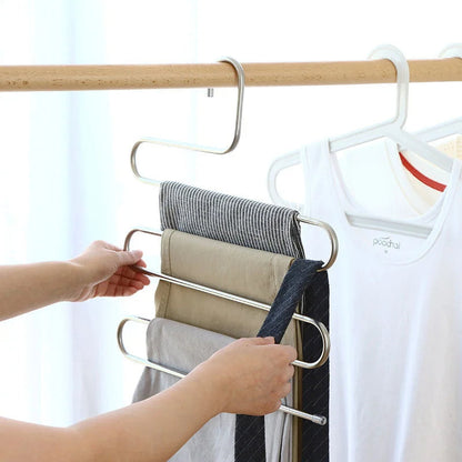 5-Layer Stainless Steel S-Shaped Clothes Hanger