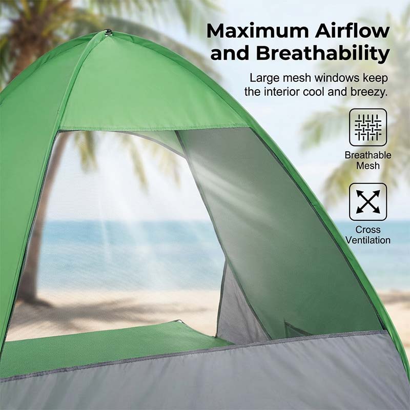 Pop-up beach tent with UV protection – sets up instantly in 1 second