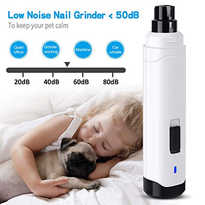 Electric Pet Nail Grinder – 2-Speed Dog & Cat Trimmer