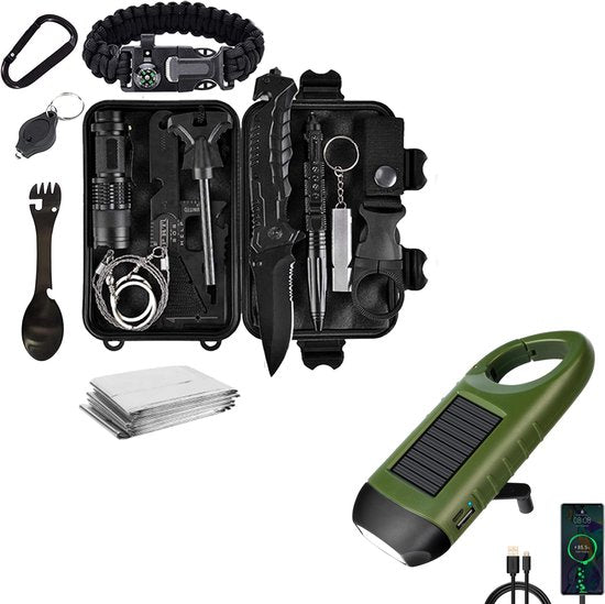 15-in-1 Emergency Survival Kit with Tools, Lights and Power Bank