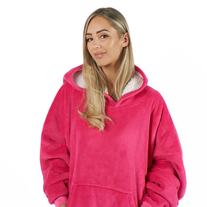 Oversized Hoodie Blanket - Plush Sherpa Lining