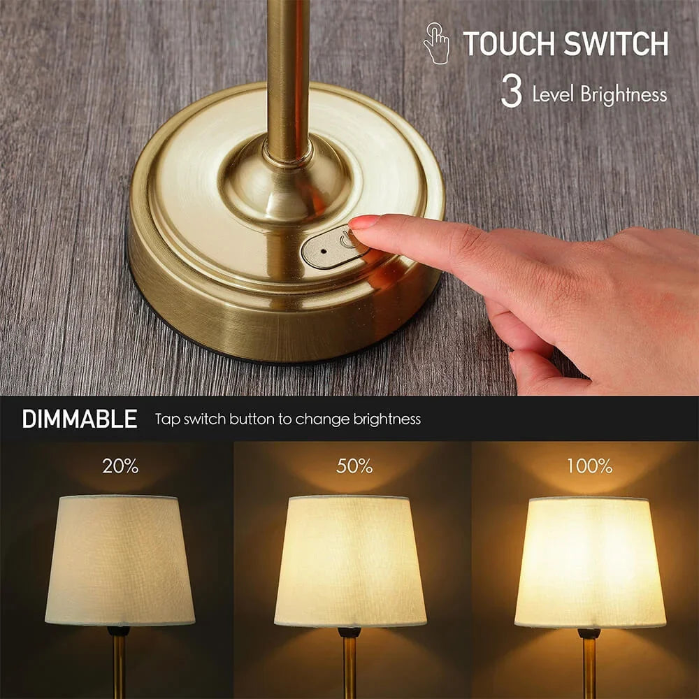 Retro Cordless LED Table Lamp with Fabric Shade – image 10