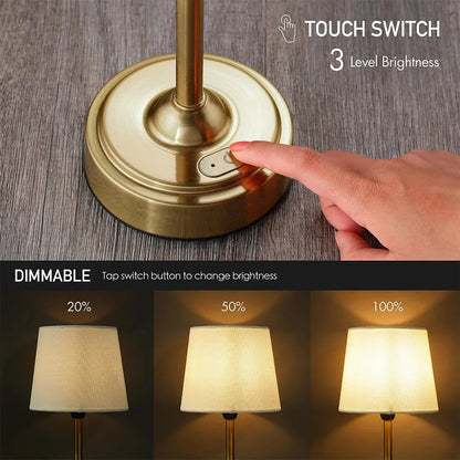 Retro Cordless LED Table Lamp with Fabric Shade – image 10