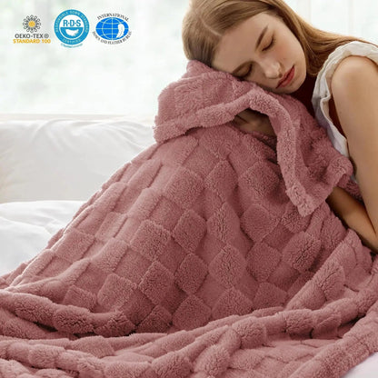 Checkered Throw Blanket Soft Fleece Cosy