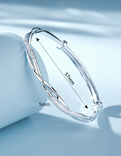 Elegant Woven Silver Bracelet Minimalist Jewelry