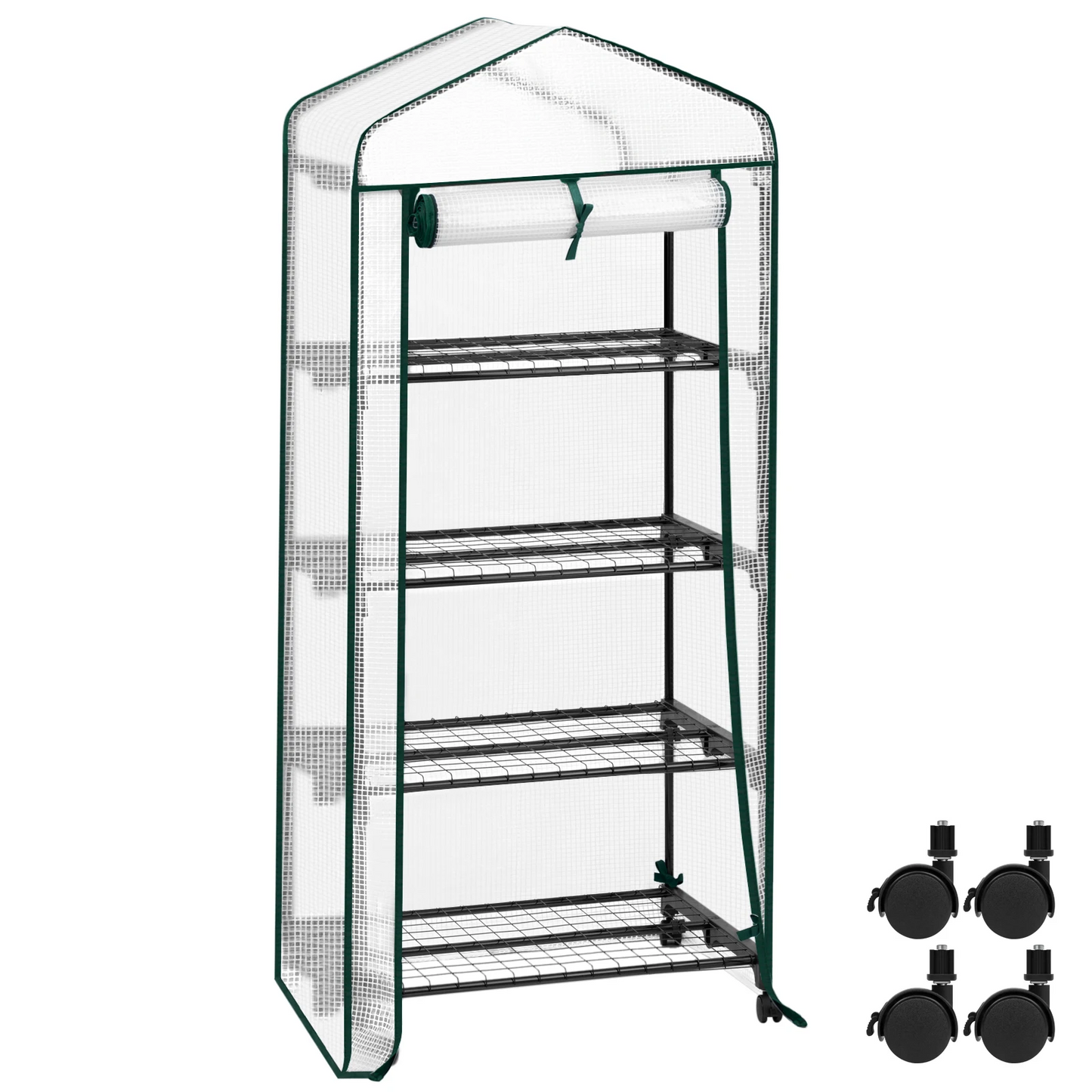 Portable Tomato Greenhouse - Rolling Plant Shelves