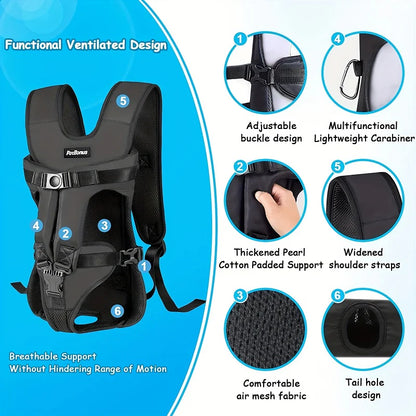 Hands-Free Front Dog Carrier Backpack for Small Pets