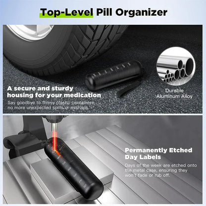 7-Day Aluminum Pill Organizer – Portable Travel Pill Box