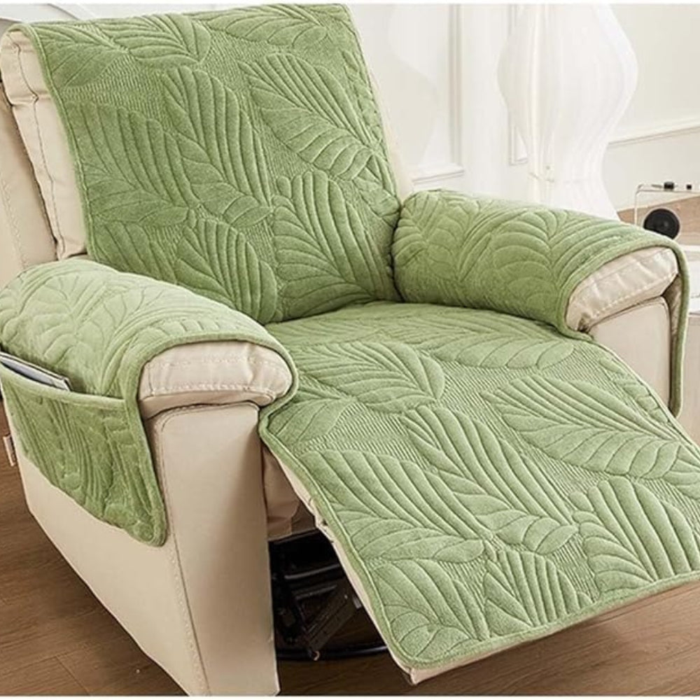 Green Leaf Armchair Cover – Stretch Sofa Slipcover