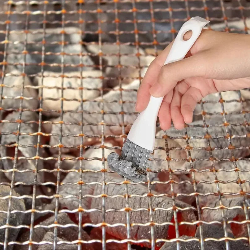 V-Shaped BBQ Grill Brush with Scraper