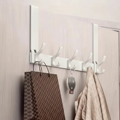 Over Door Hook Organiser Rack with 5 Hooks