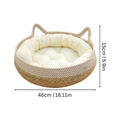 Handmade Cat Bed - Cozy Round Nest for Cats