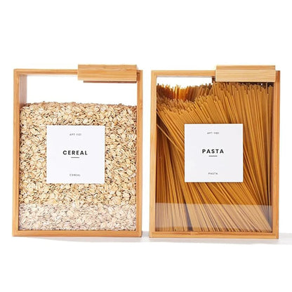 Bamboo Cereal Dispenser & Dry Food Storage Container