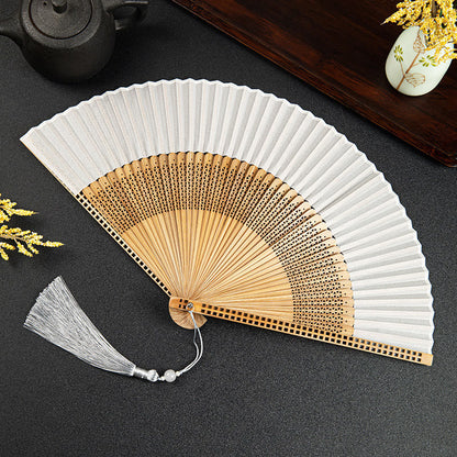 Foldable Silk and Bamboo Hand Fan