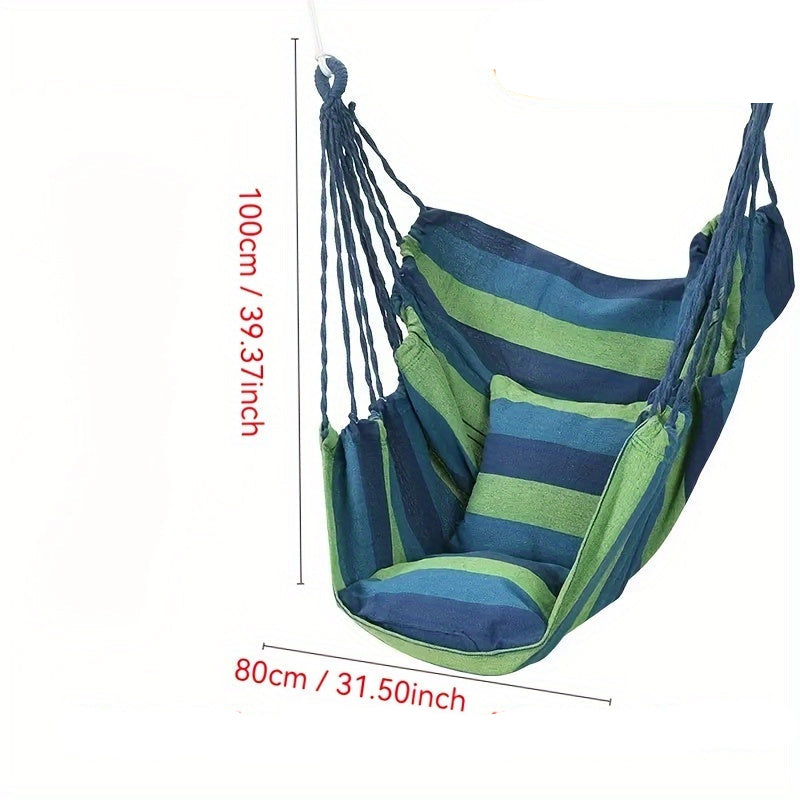 Striped Hammock Swing Chair - Outdoor Patio Seat