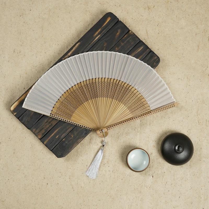 Foldable Silk and Bamboo Hand Fan