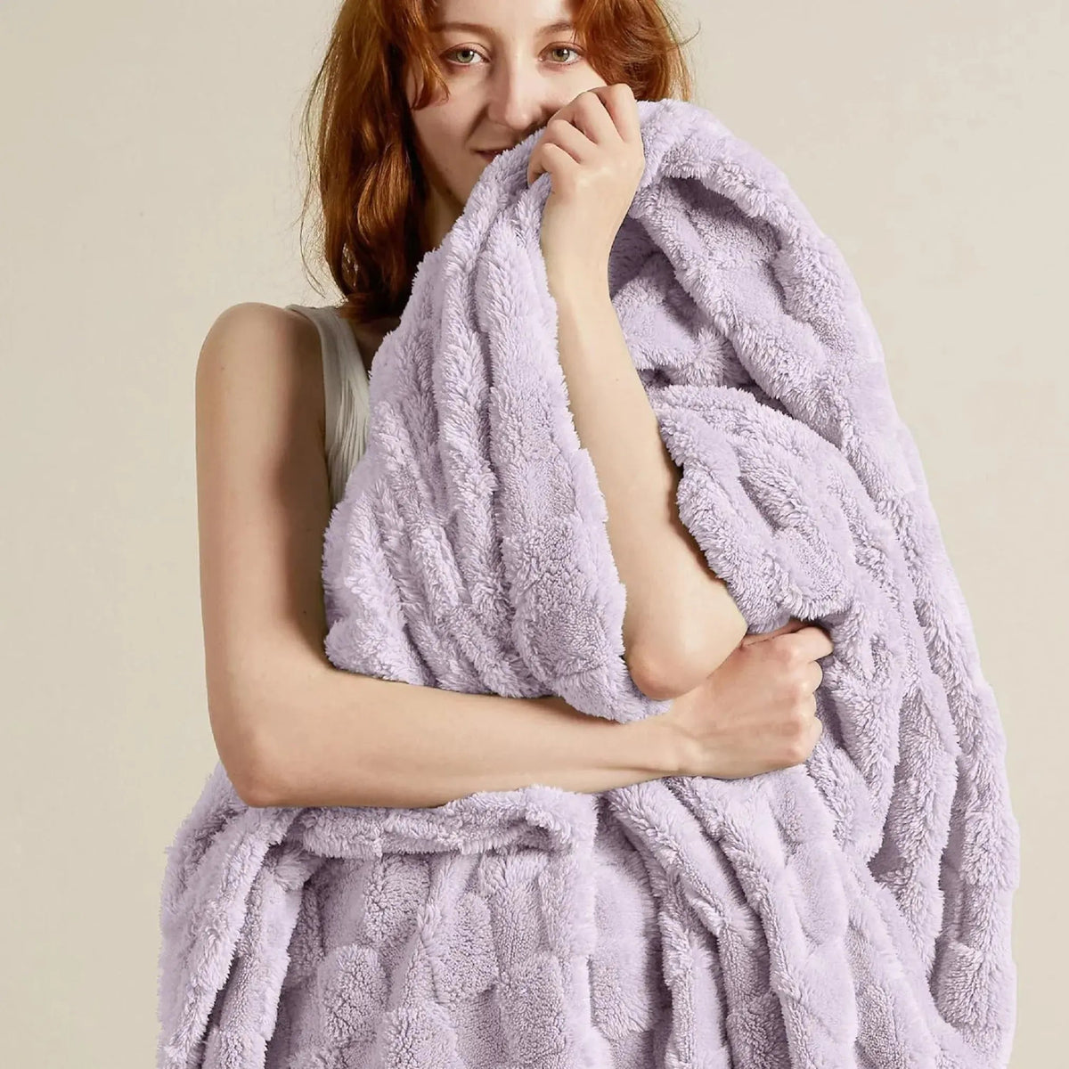 Checkered Throw Blanket Soft Fleece Cosy