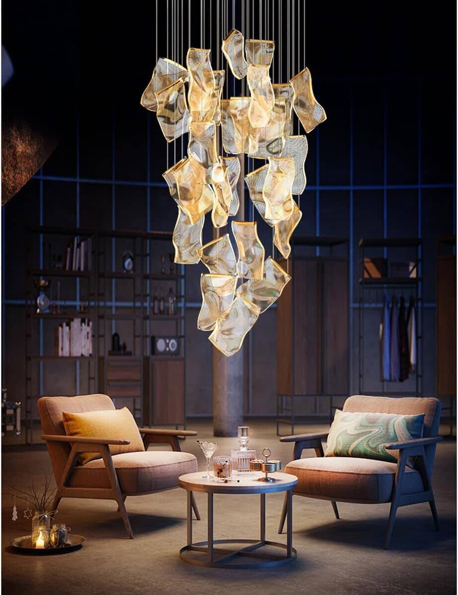 Contemporary Acrylic Panel LED Chandelier – image 5